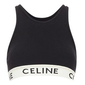 Celine Logo Round Neck Bra Top